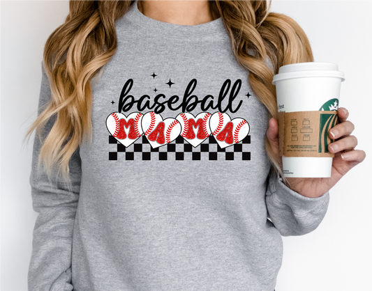 Checkered Baseball Mama