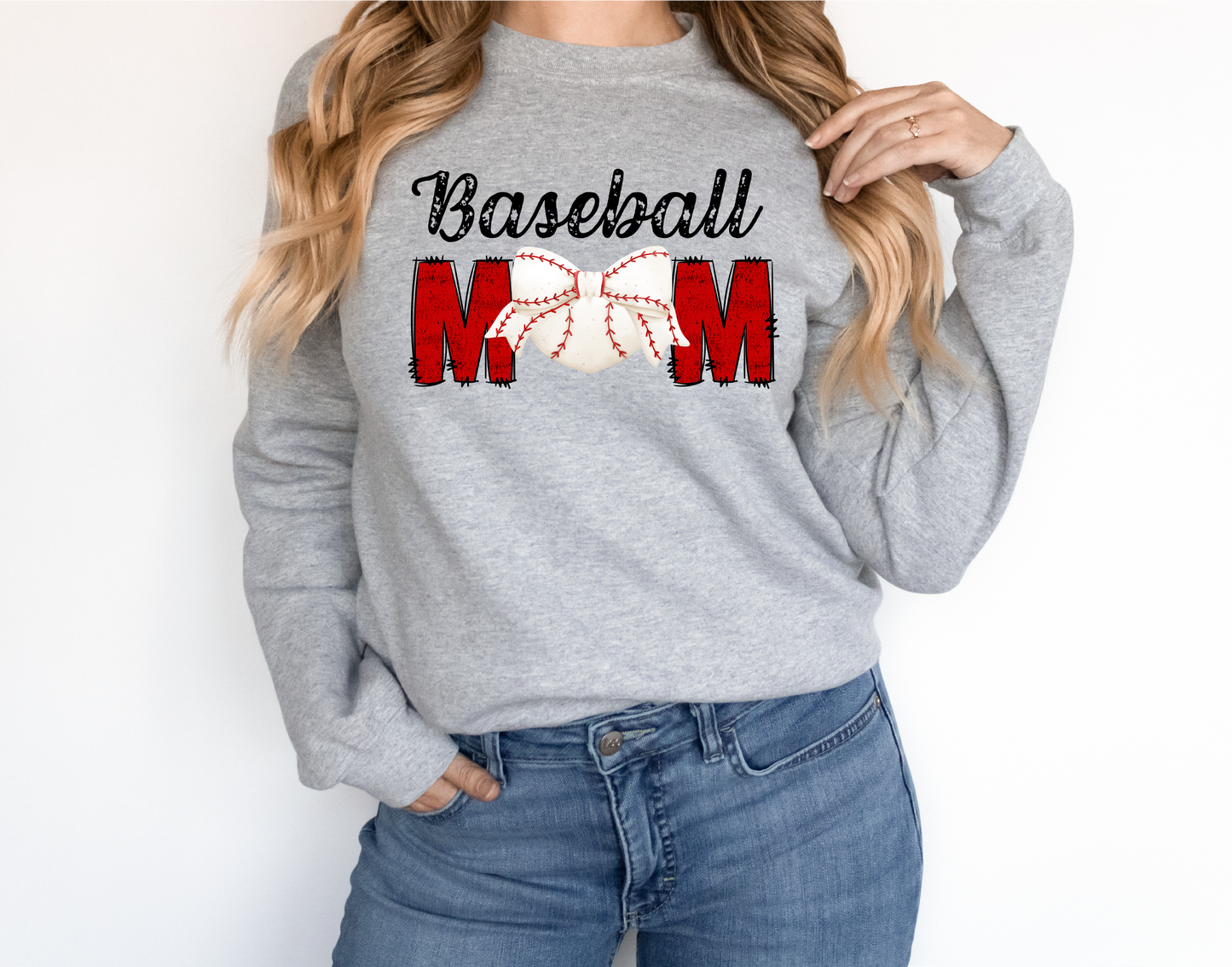 Baseball Mom with Bow