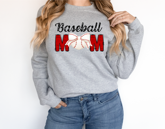 Baseball Mom with Bow