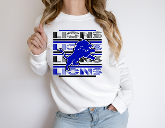 Blue and Black Detroit Lions