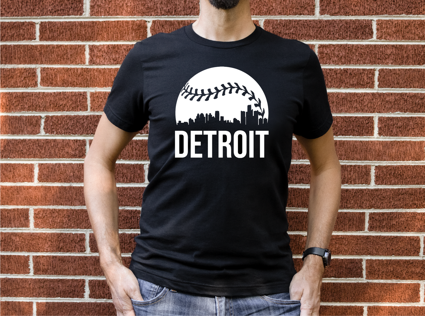 Detroit Baseball Skyline